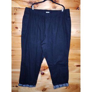 Woman Within Plus Size 38W Black Flannel Lined Pull On Jeans Flannel Lining